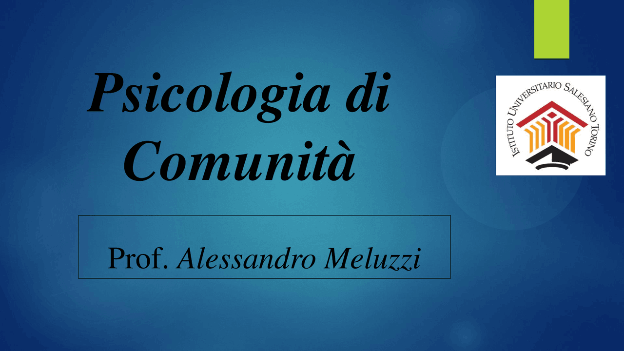 Psicologia di comunità 5 - Docsity