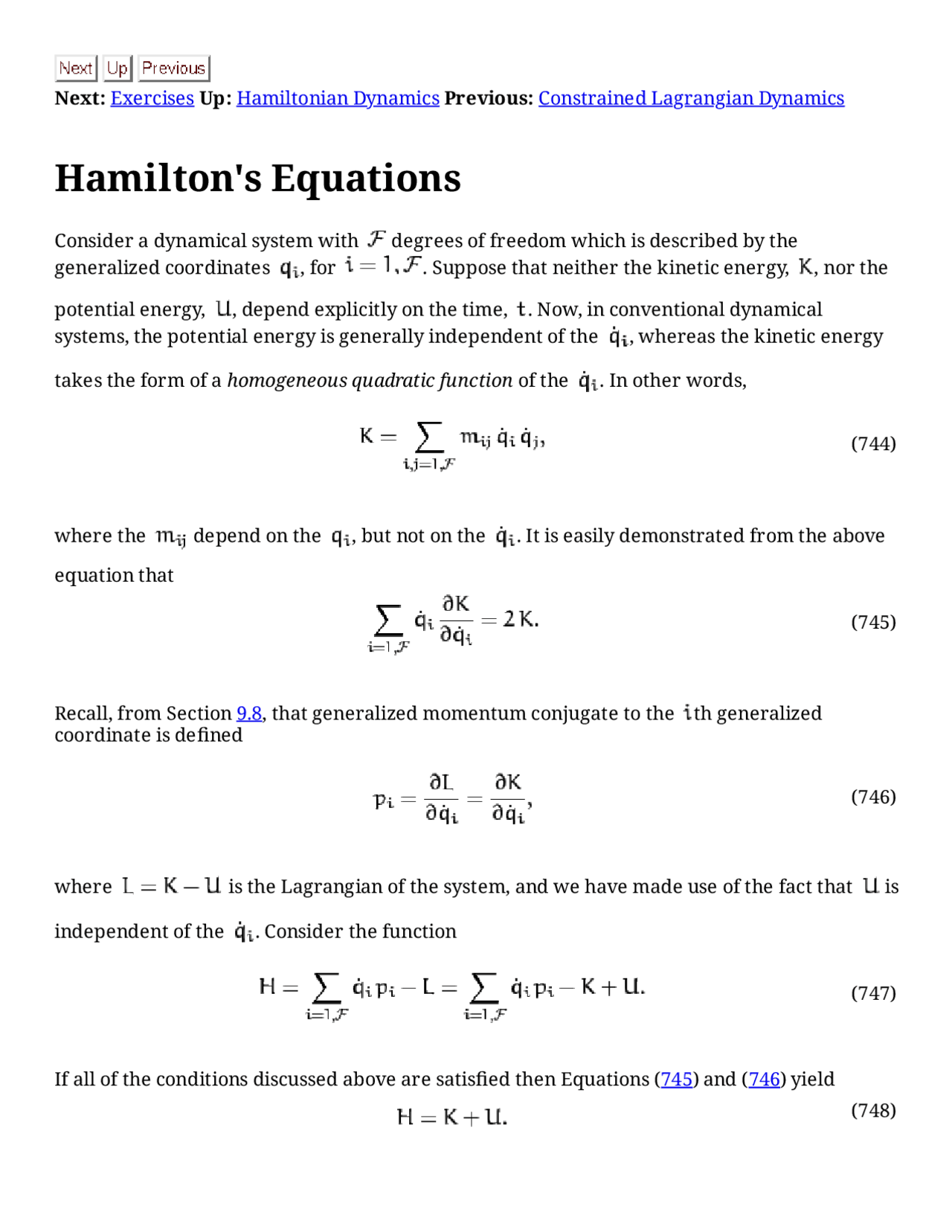 Hamilton's principle - Docsity