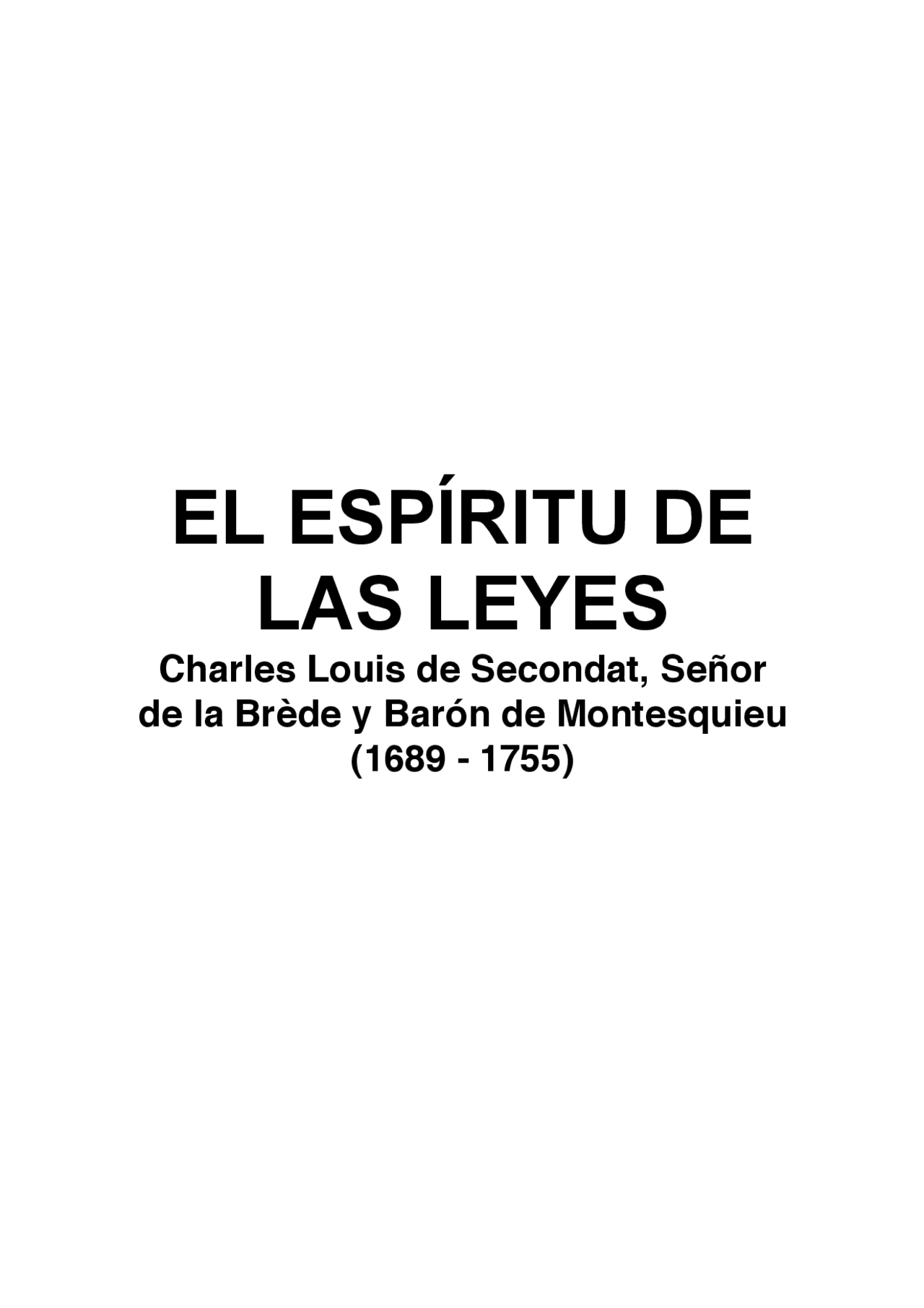 El Espiritu De Las Leyes Docsity