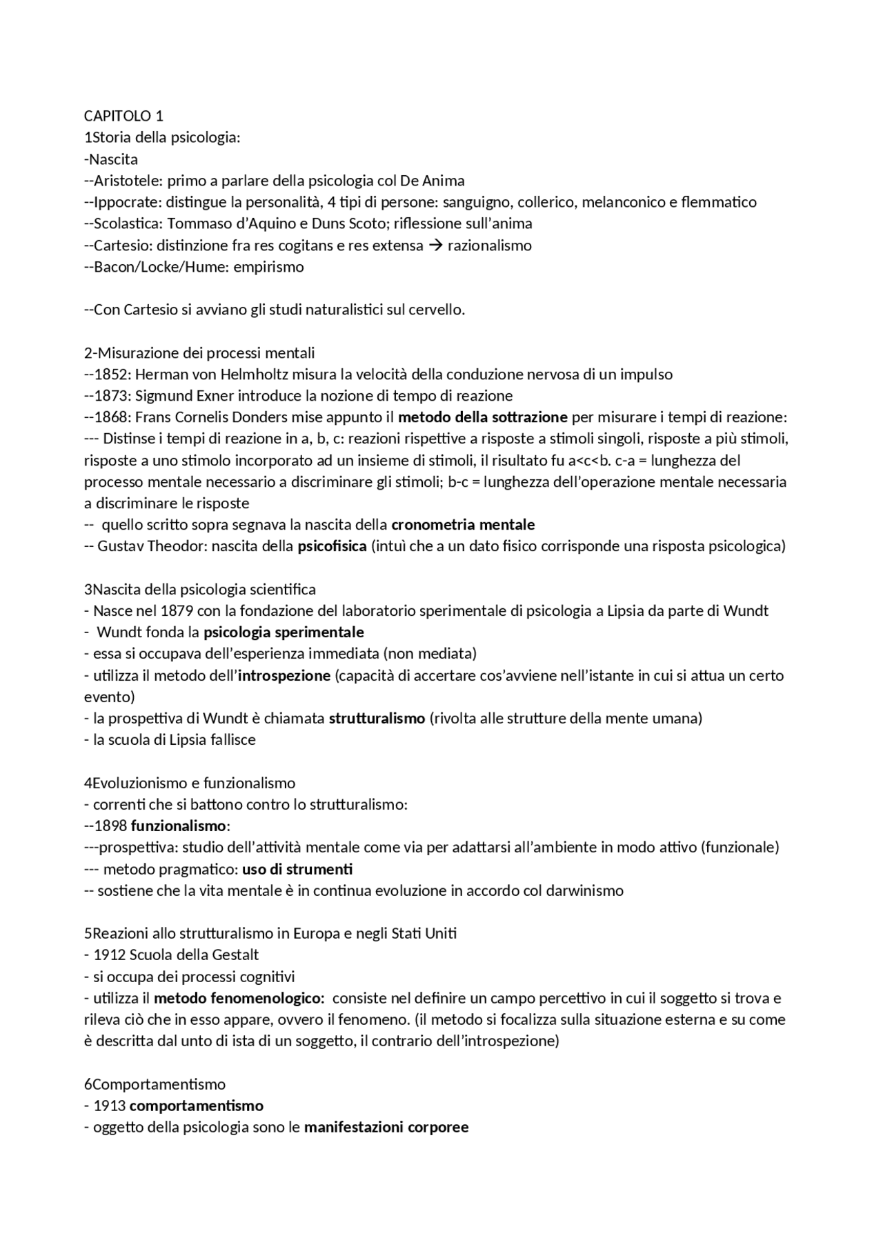 Punti Chiave Psicologia Prof ssa Mandolesi Docsity