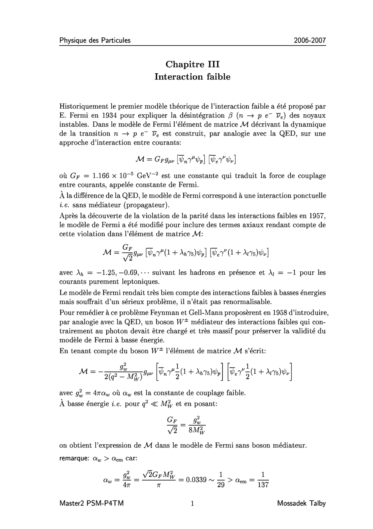 Interaction Electrofaible Docsity