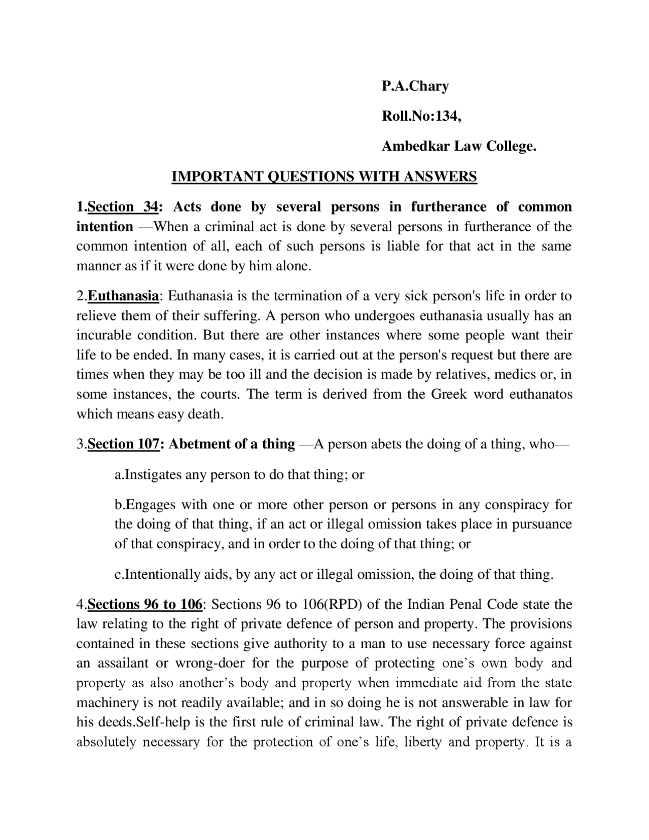 Imp Questions of Internal Exam - Docsity