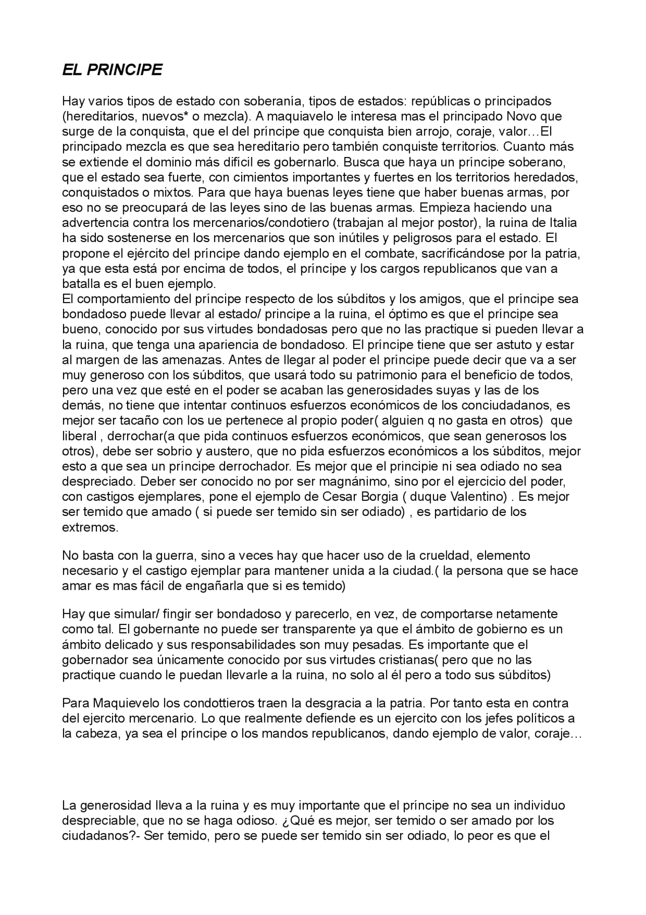 Resumen Del Libro El Principe De Maquiavelo Docsity