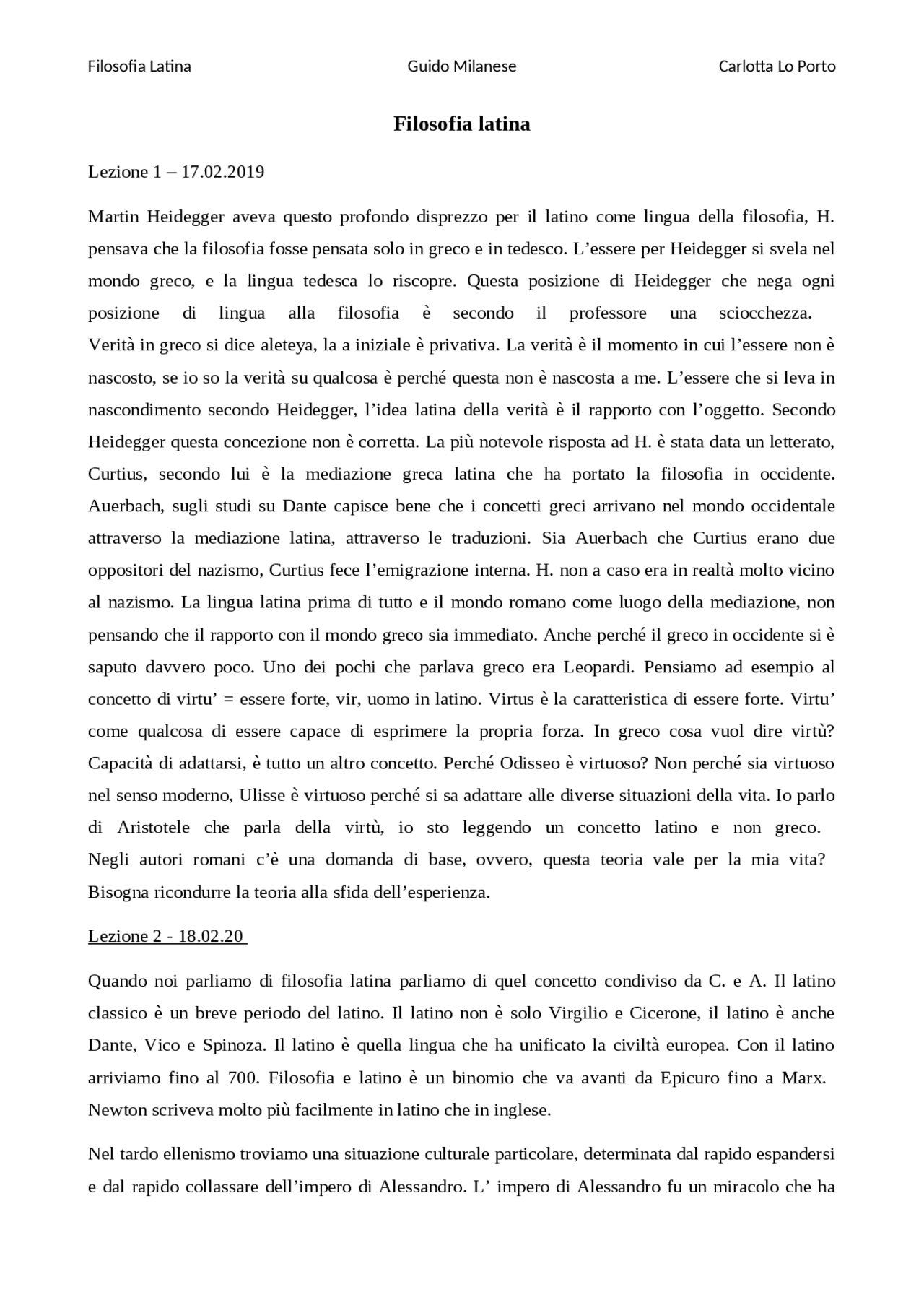 Appunti filosofia latina Apuntes de Filosofía moderna Docsity