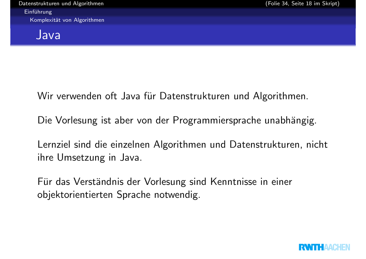 Programmierung mit Java | RWTH Aachen | Skripte Programmieren in Java ...