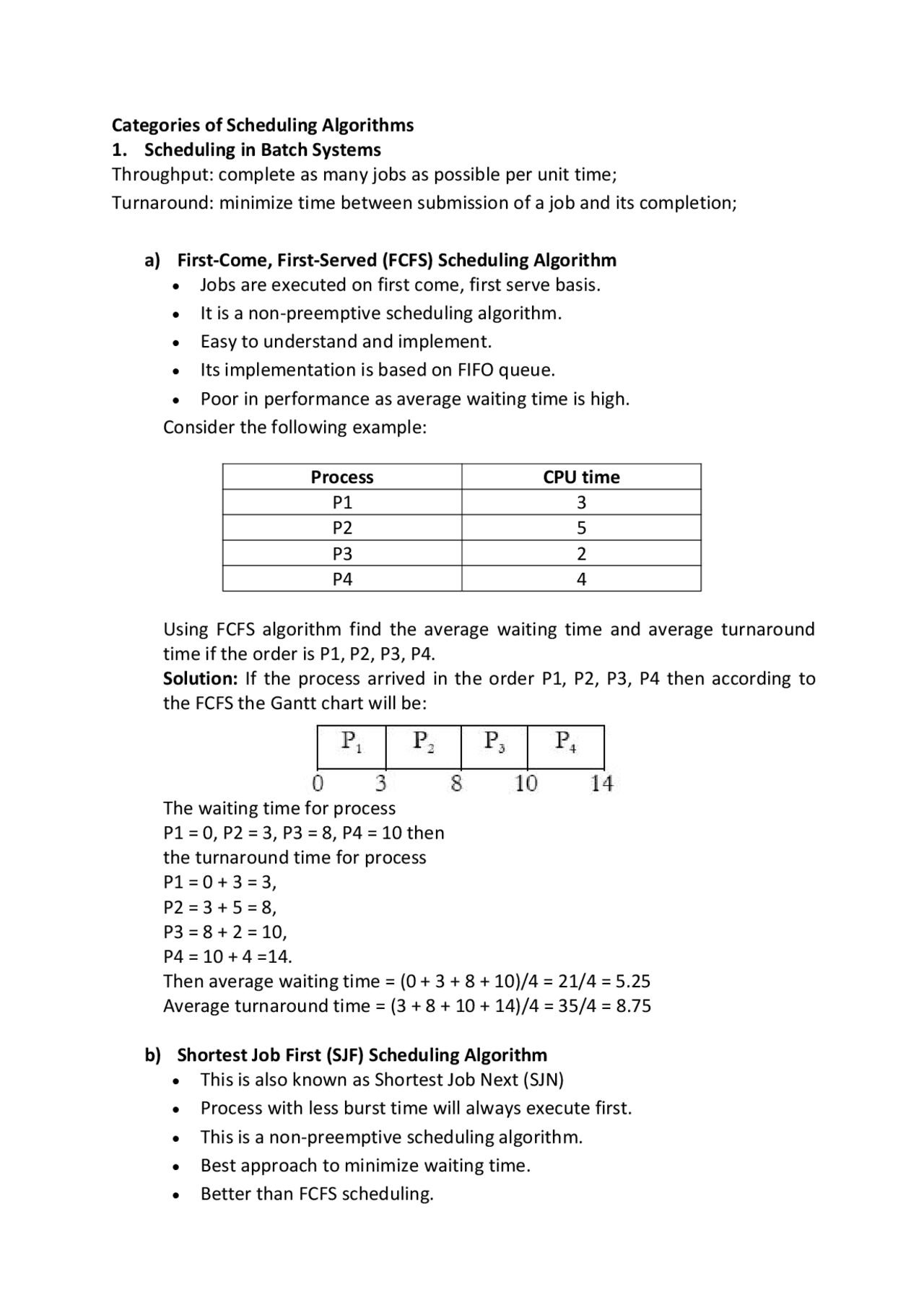 Scheduling In Operating System Study Notes Operating Systems Docsity