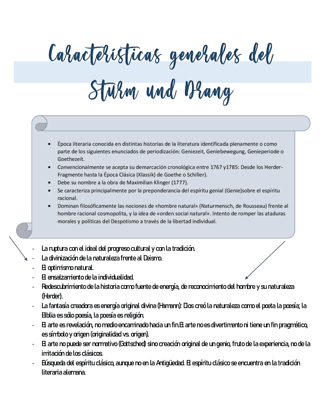 Sturm und Drang características Apuntes de Literatura Universal