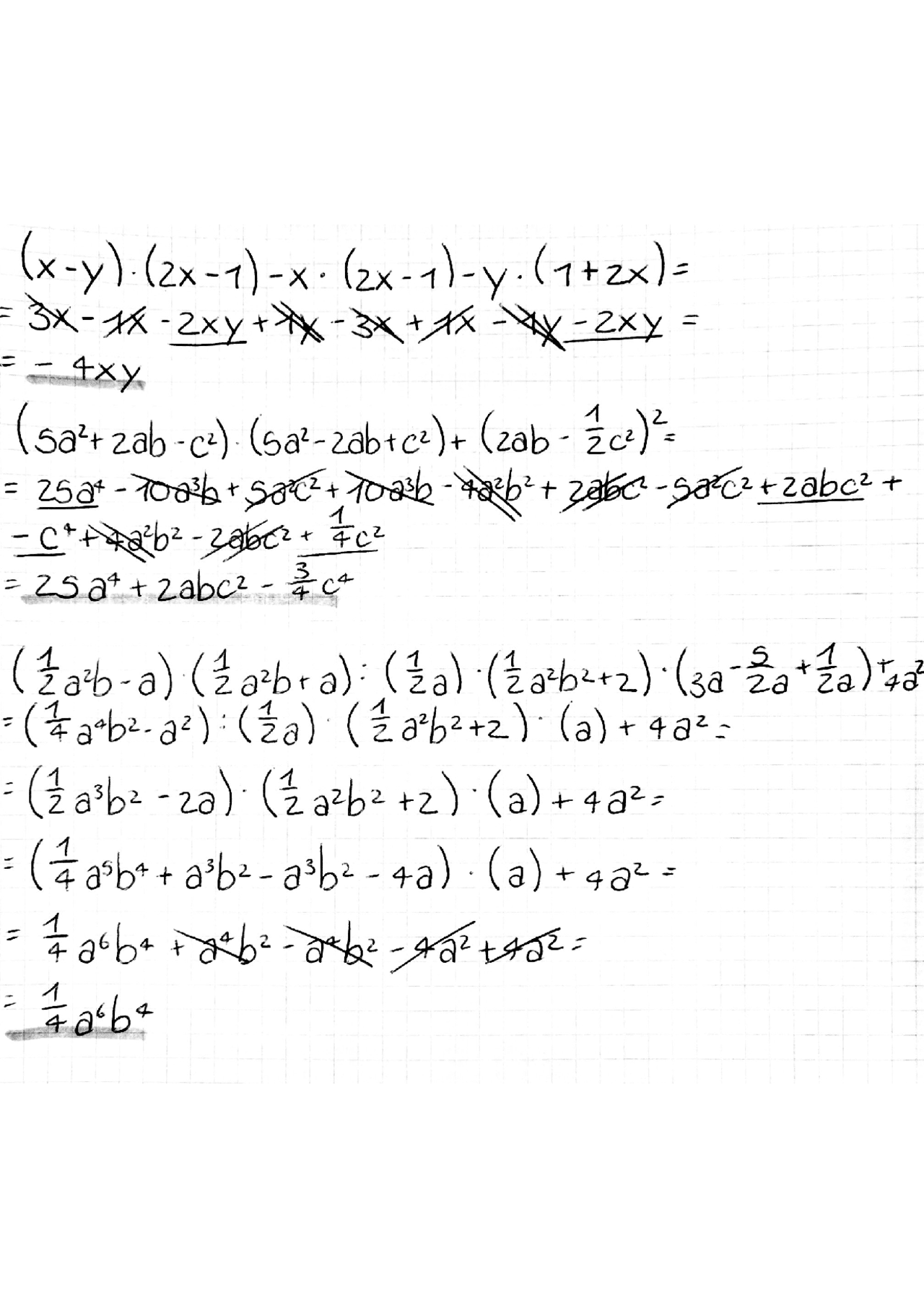 Esercizi di algebra: monomi e polinomi - Docsity