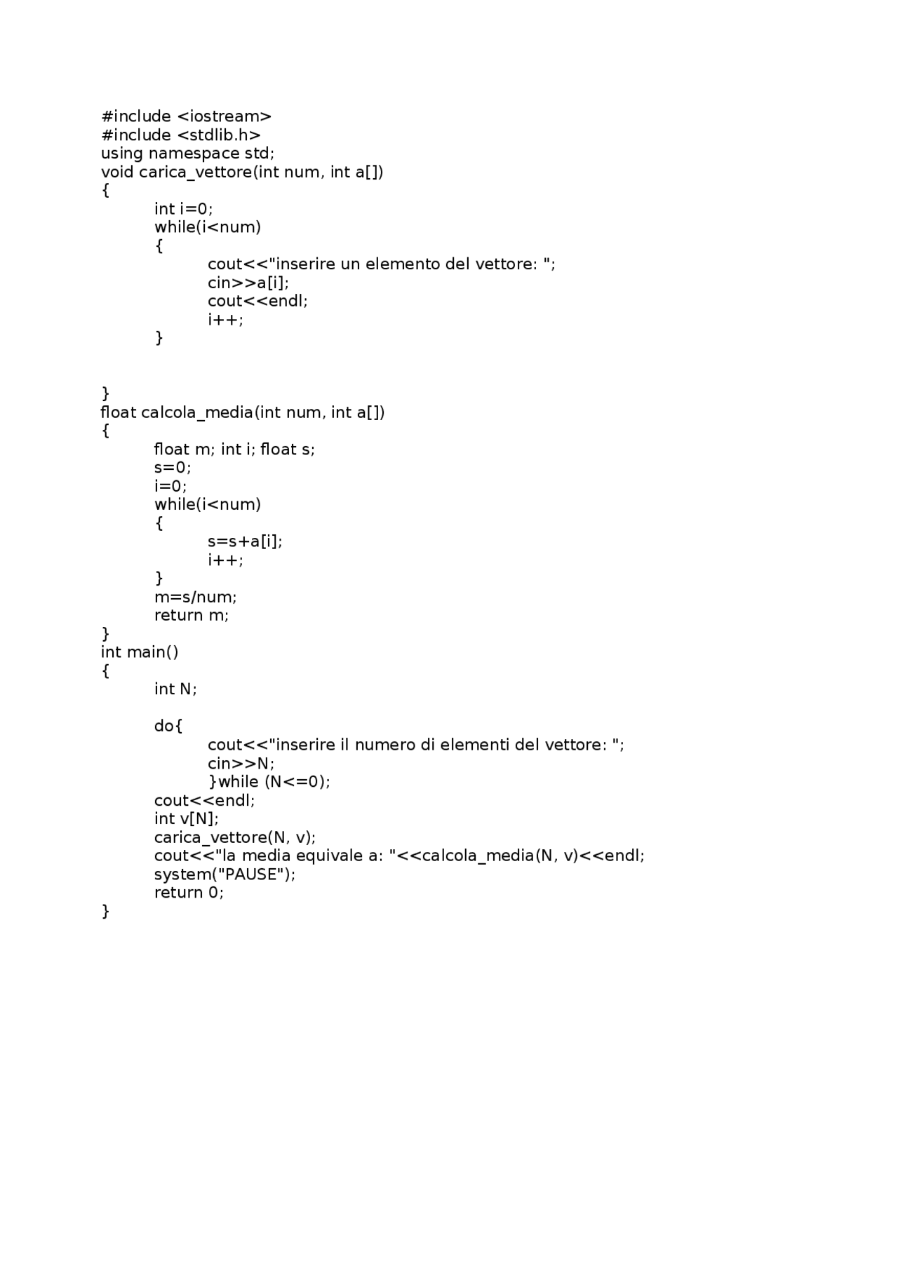 ESEMPIO DI UTILIZZO DI UN VETTORE ALL'INTERNO DI UN SOTTOPROGRAMMA C++ ...