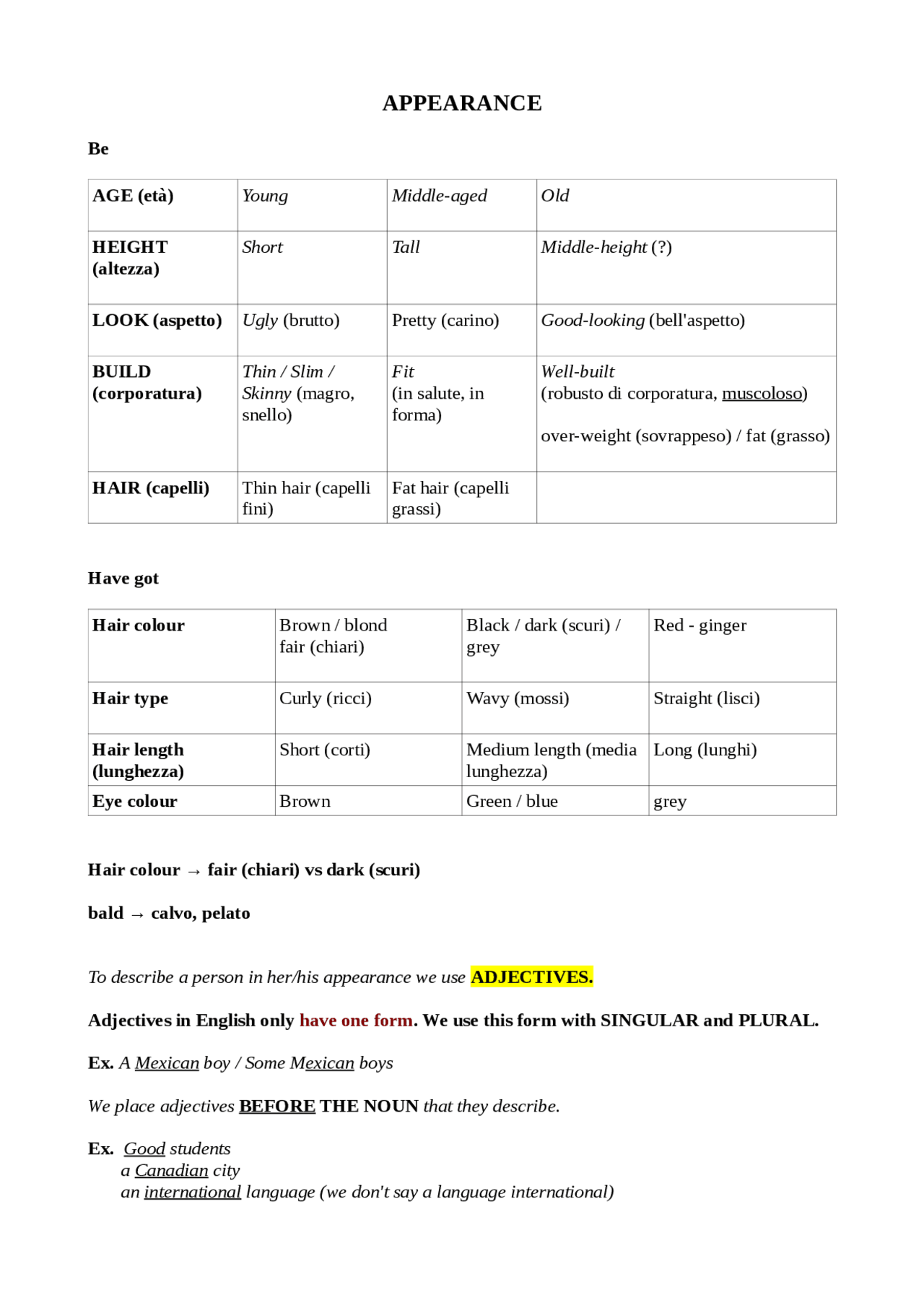 Semblance Example Appearance and personality - Docsity