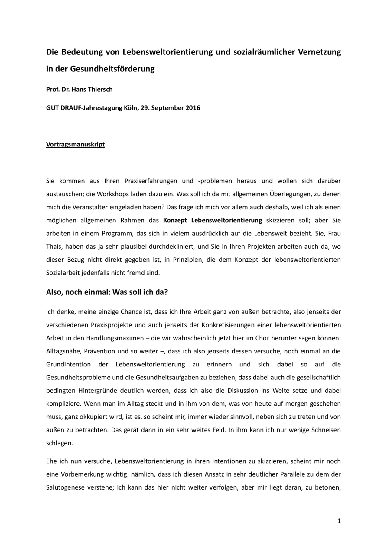 Die Bedeutung Von Lebensweltorientierung Und Sozialraumlicher Vernetzung Docsity