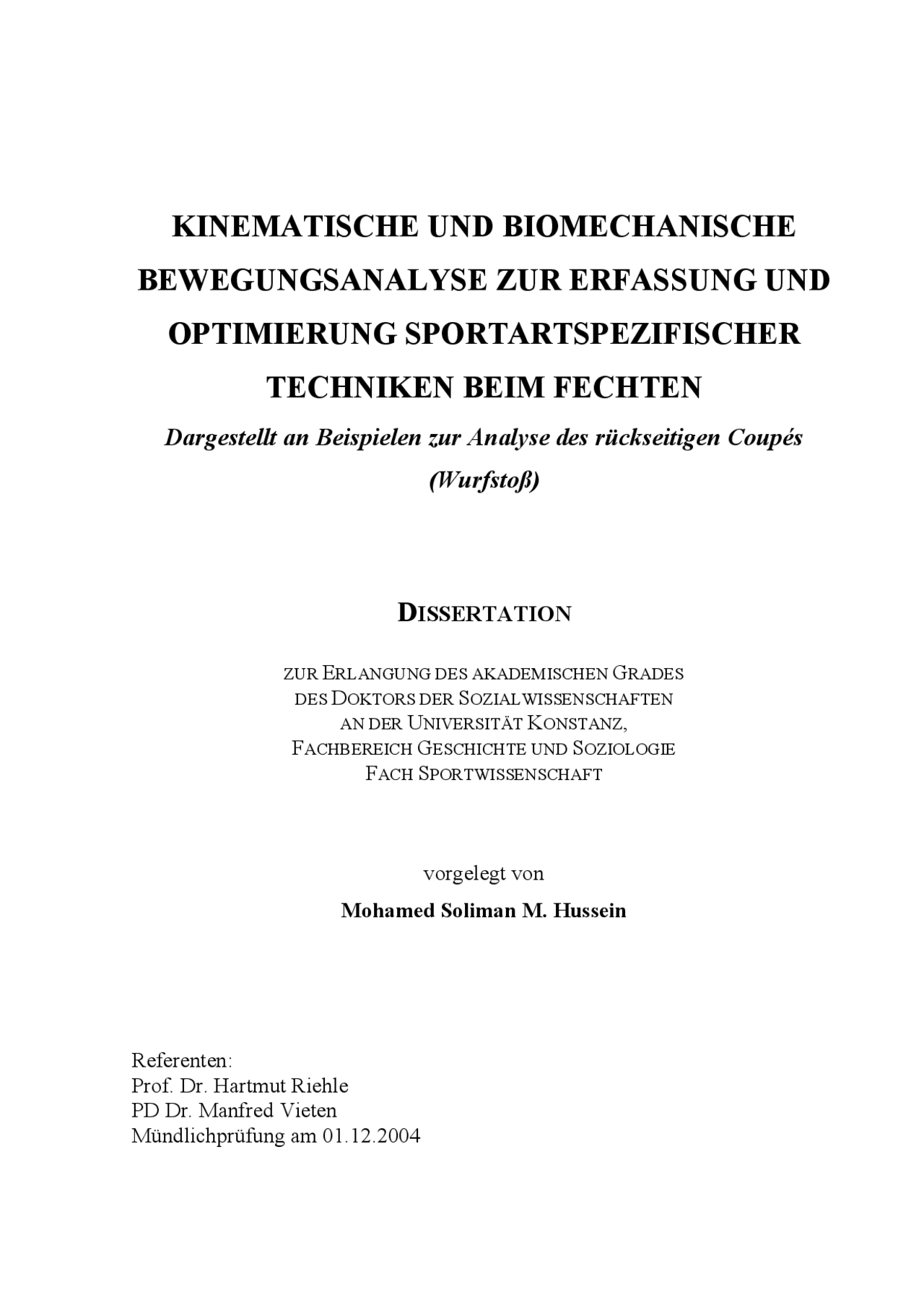 Kinematische und biomechanische Bewegungsanalyse | Universität Konstanz ...