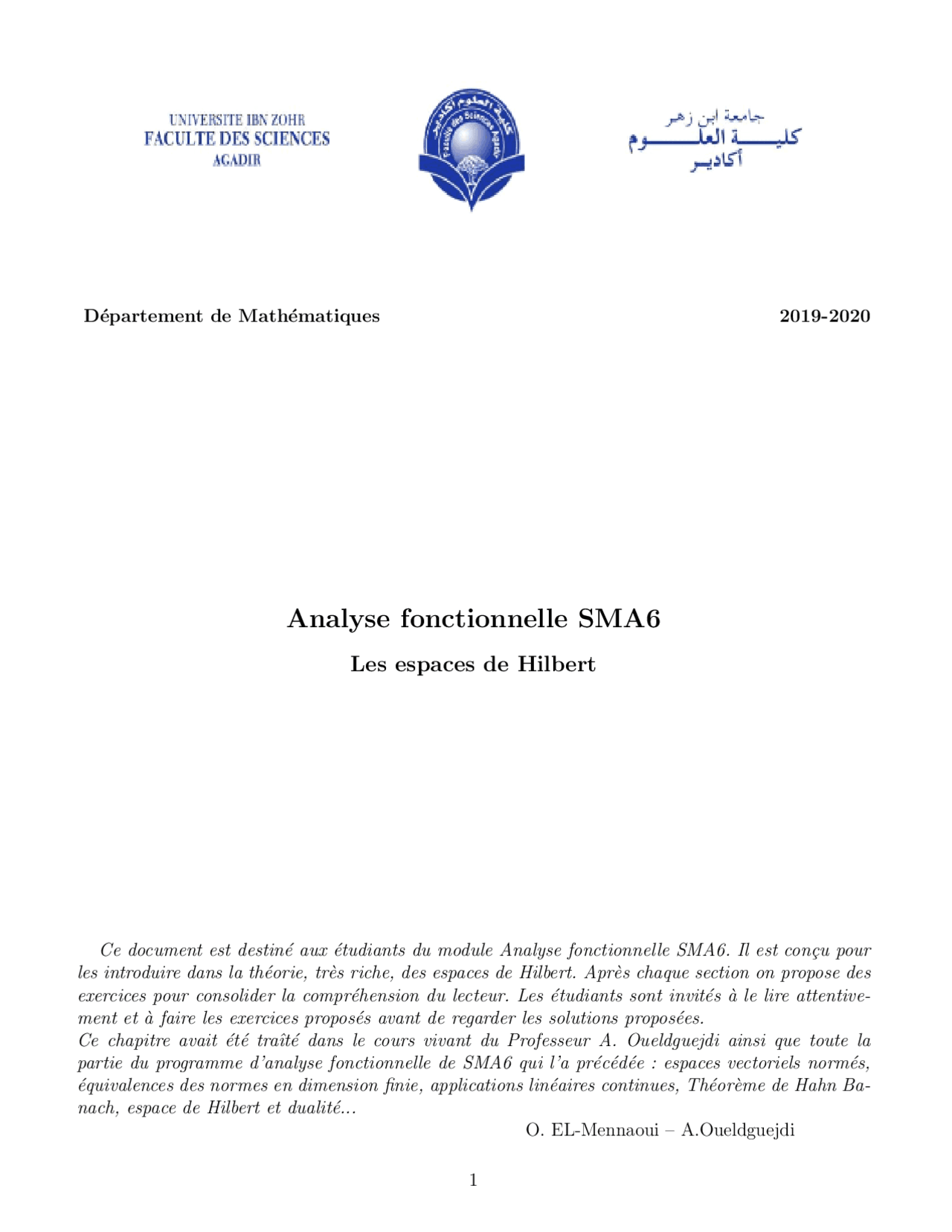 Espace de hilbert et operateurs Docsity