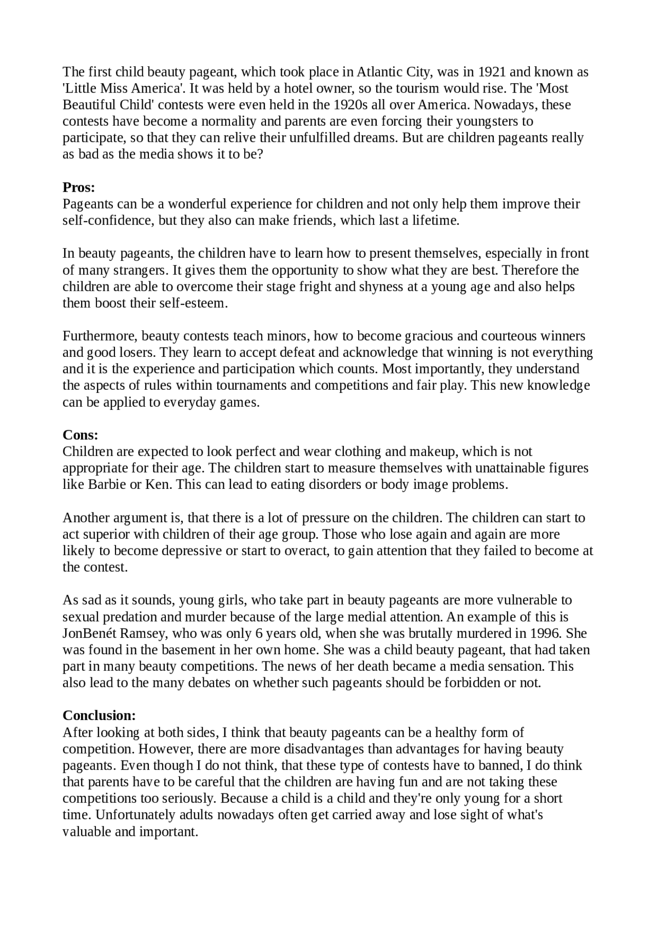 Beauty Definition Essay: General Structure - Free Paper Sample