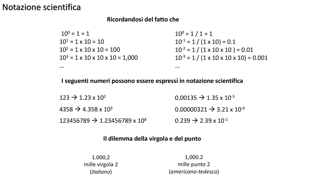 Notazione Scientifica Docsity Notazione Scientifica Docsity