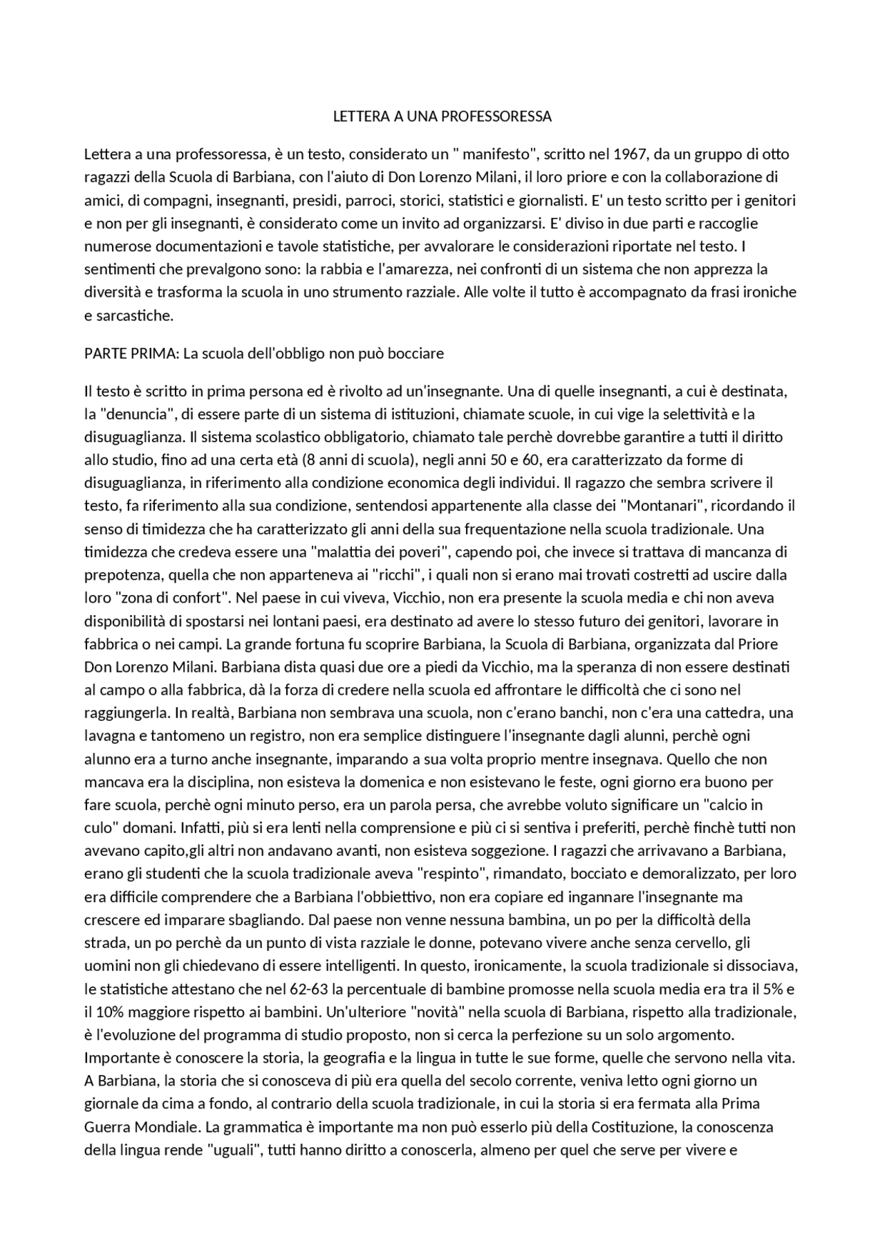 lettera a una professoressa pdf