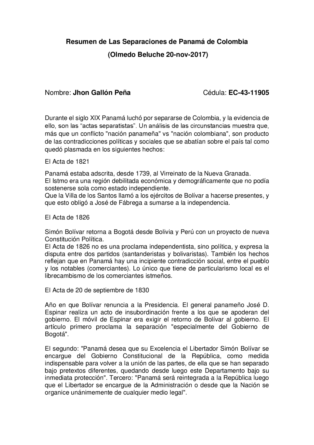 Separacion De Panama De Colombia 3 De Noviembre De Ppt Descargar