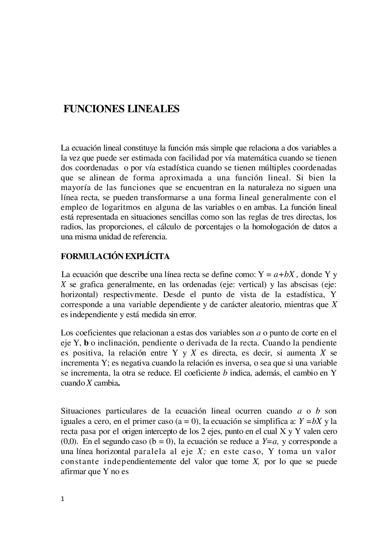 Funciones Lineales Y Aplicaciones Docsity