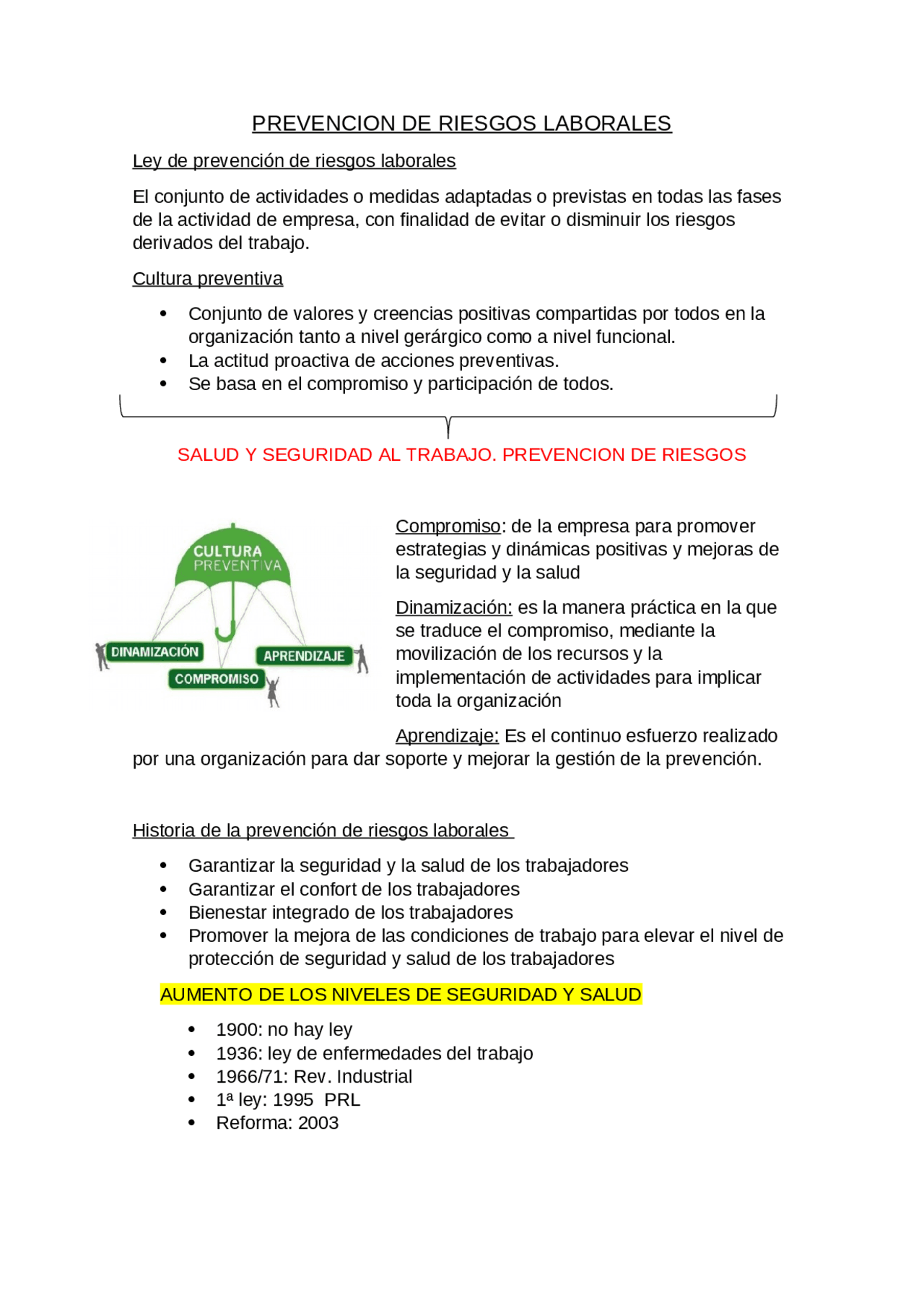 Prevención de Riesgos Laborales: Cultura de Seguridad y Salud en el ...