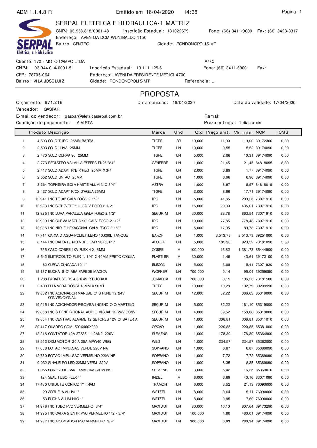 SERPAL ELETRICA E HIDRAULICA - Docsity