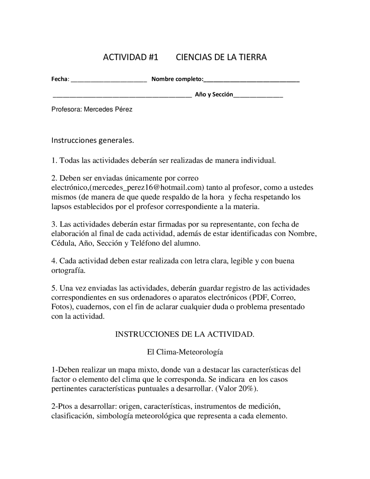 Actividad 1 de ciencias de la tierra - Docsity