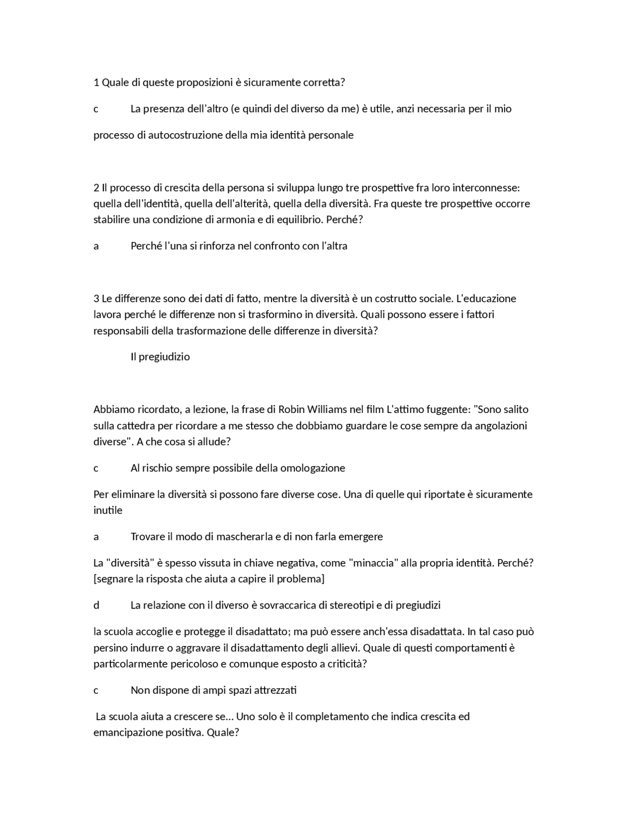 Domande e risposte didattica unipegaso - Docsity