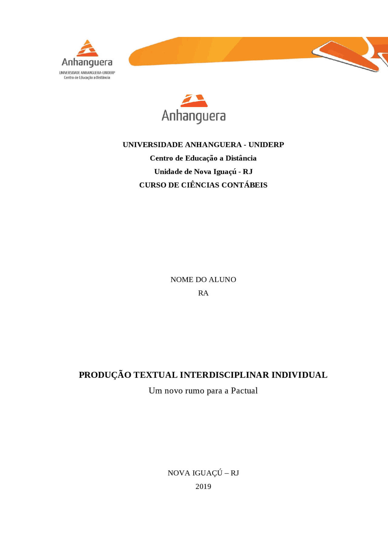 MODELO CAPA E CONTRACAPA ANHANGUERA | Study Guides, Projects, Research ...