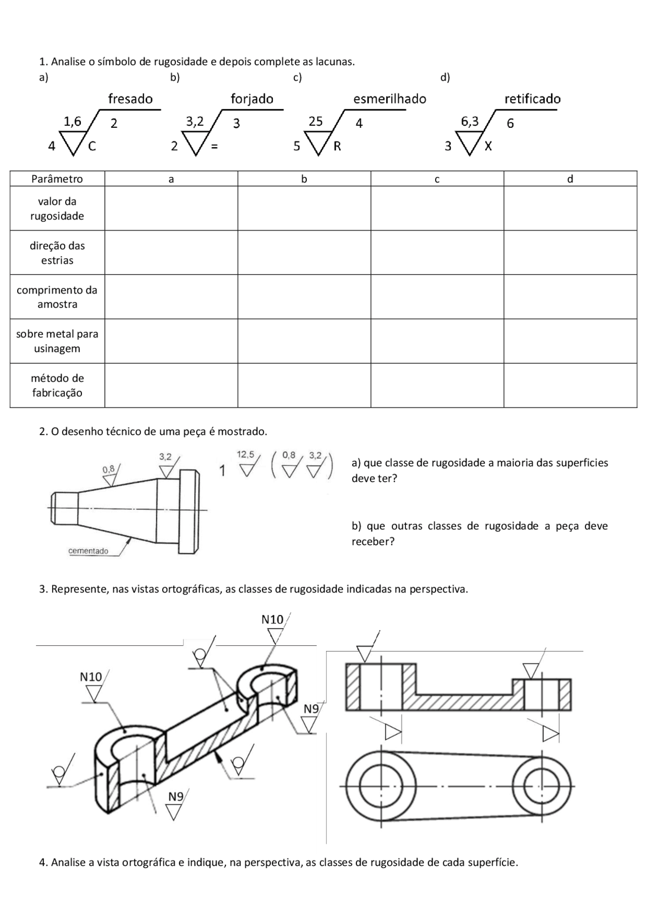 Lista de Rugosidade Superficial - Docsity