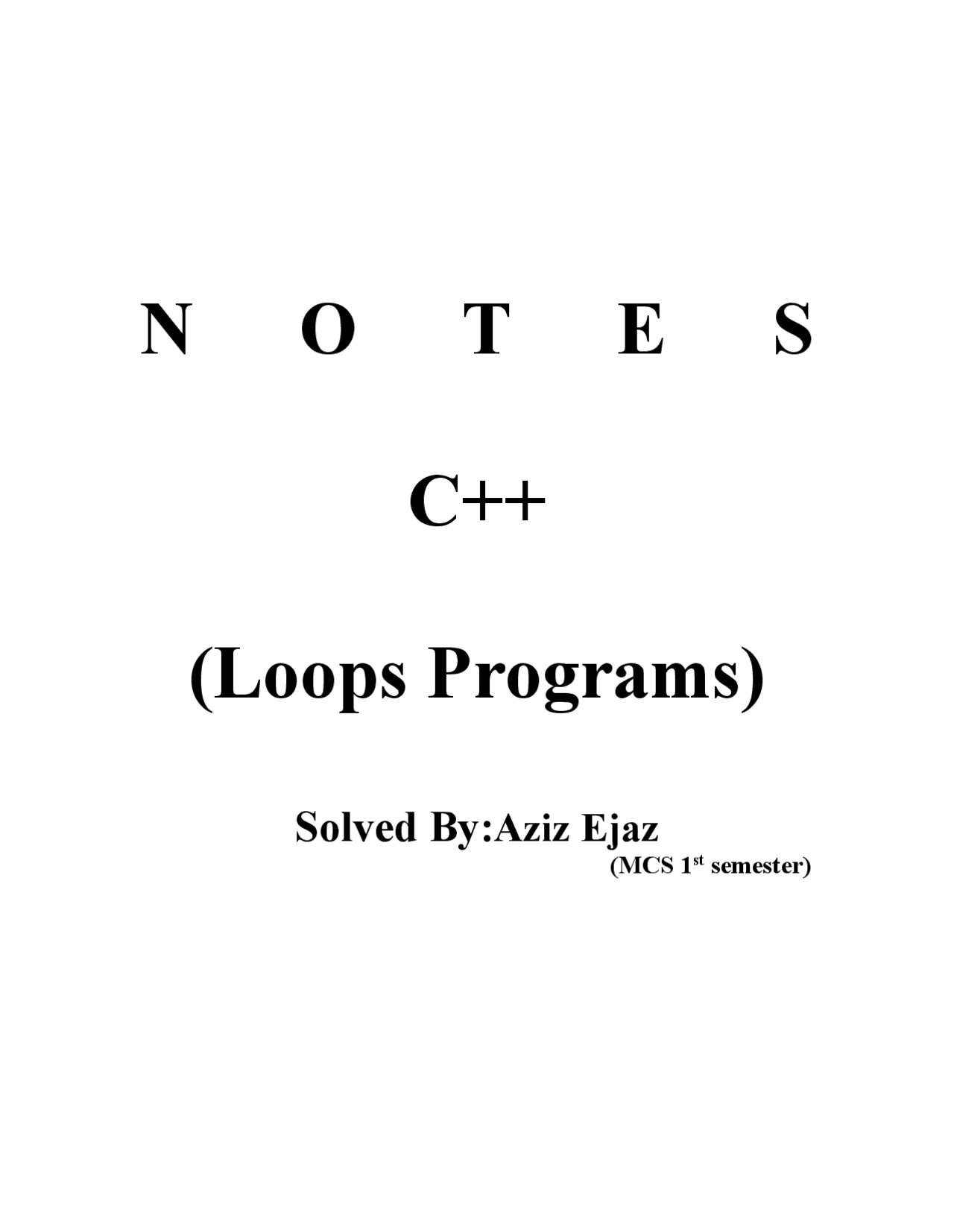 Loops using c++ excersice soloved qusitions - Docsity