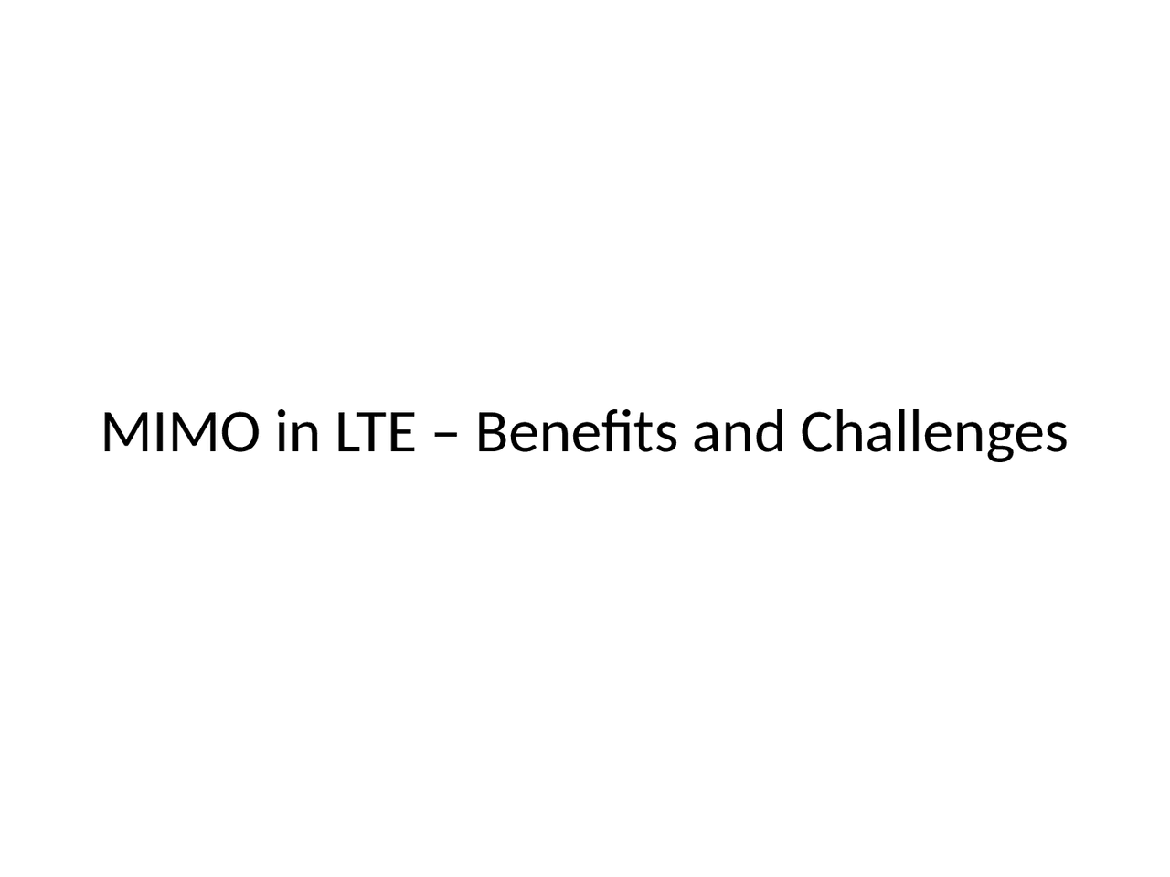 MIMO in LTE technical description - Docsity