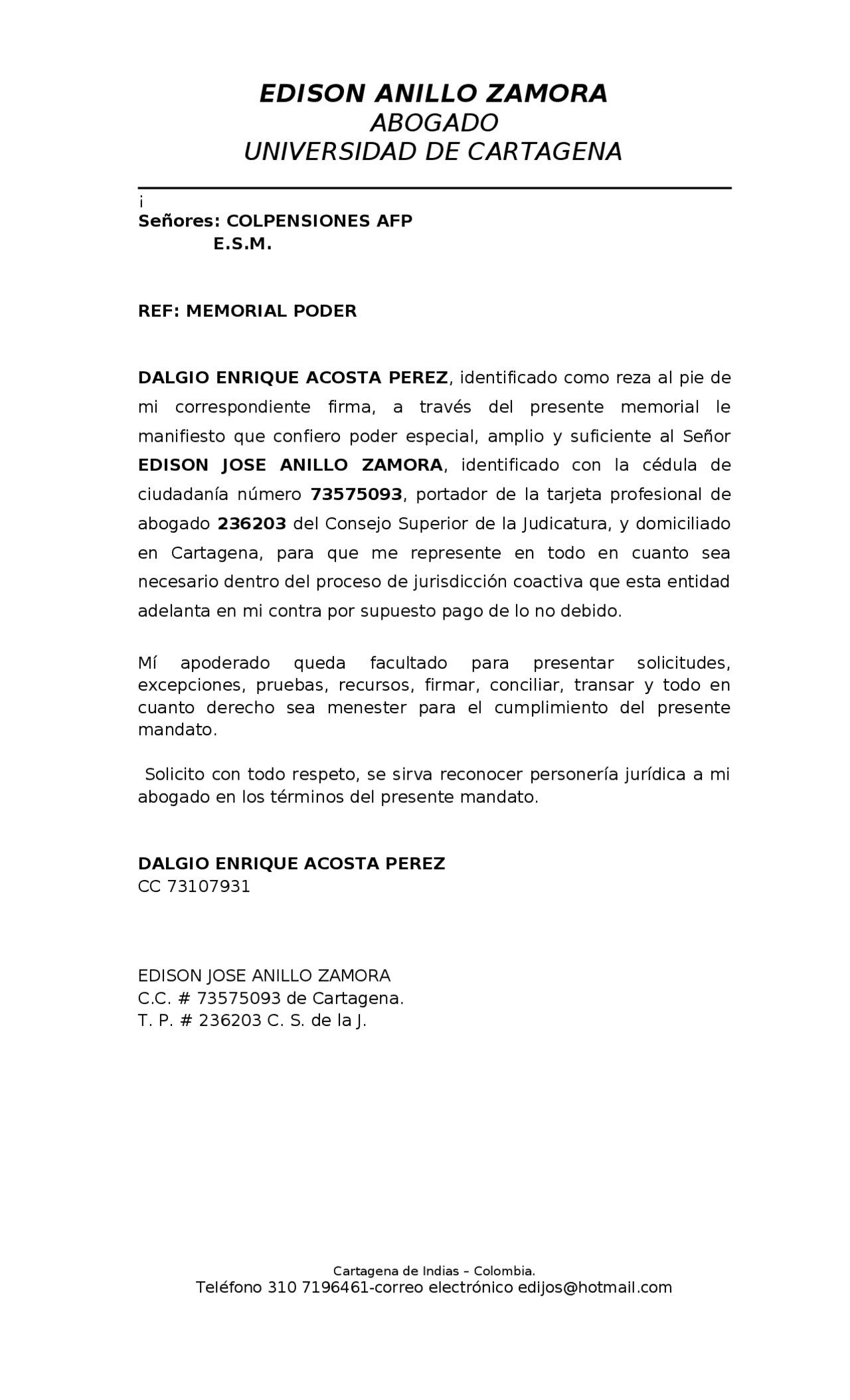 Modelo de poder n colombia | Apuntes de Derecho | Docsity