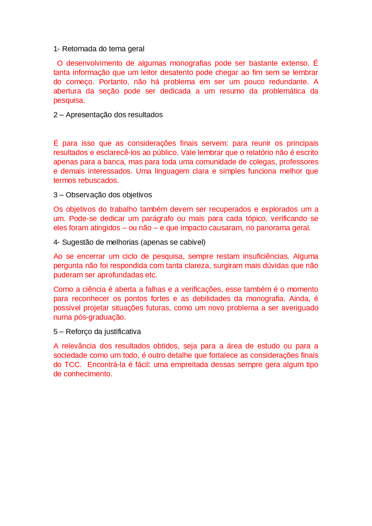 Consideração Final De Um Relatorio - FDPLEARN