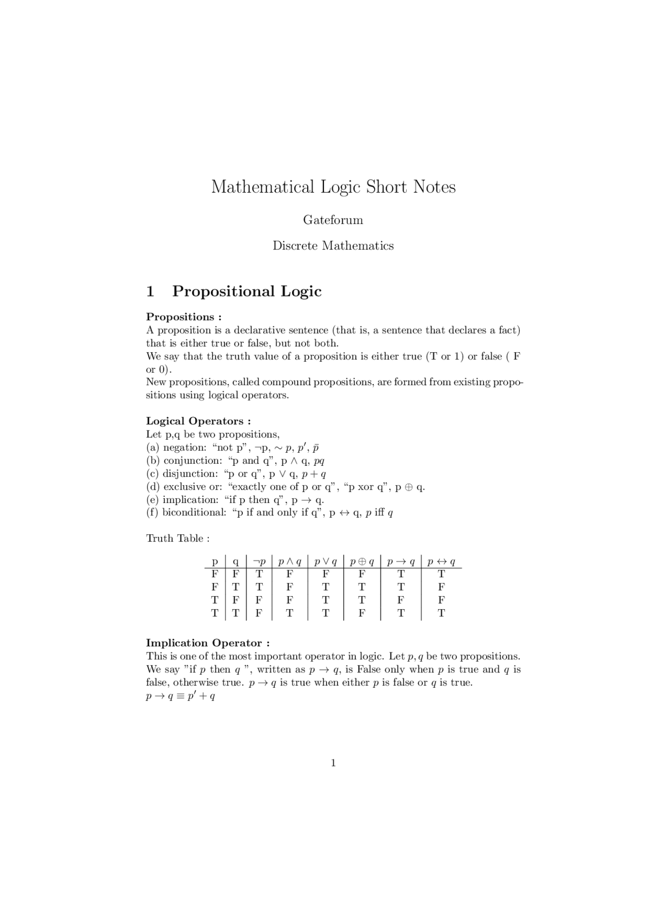 Logic Notee Mathematical logic notes - Docsity