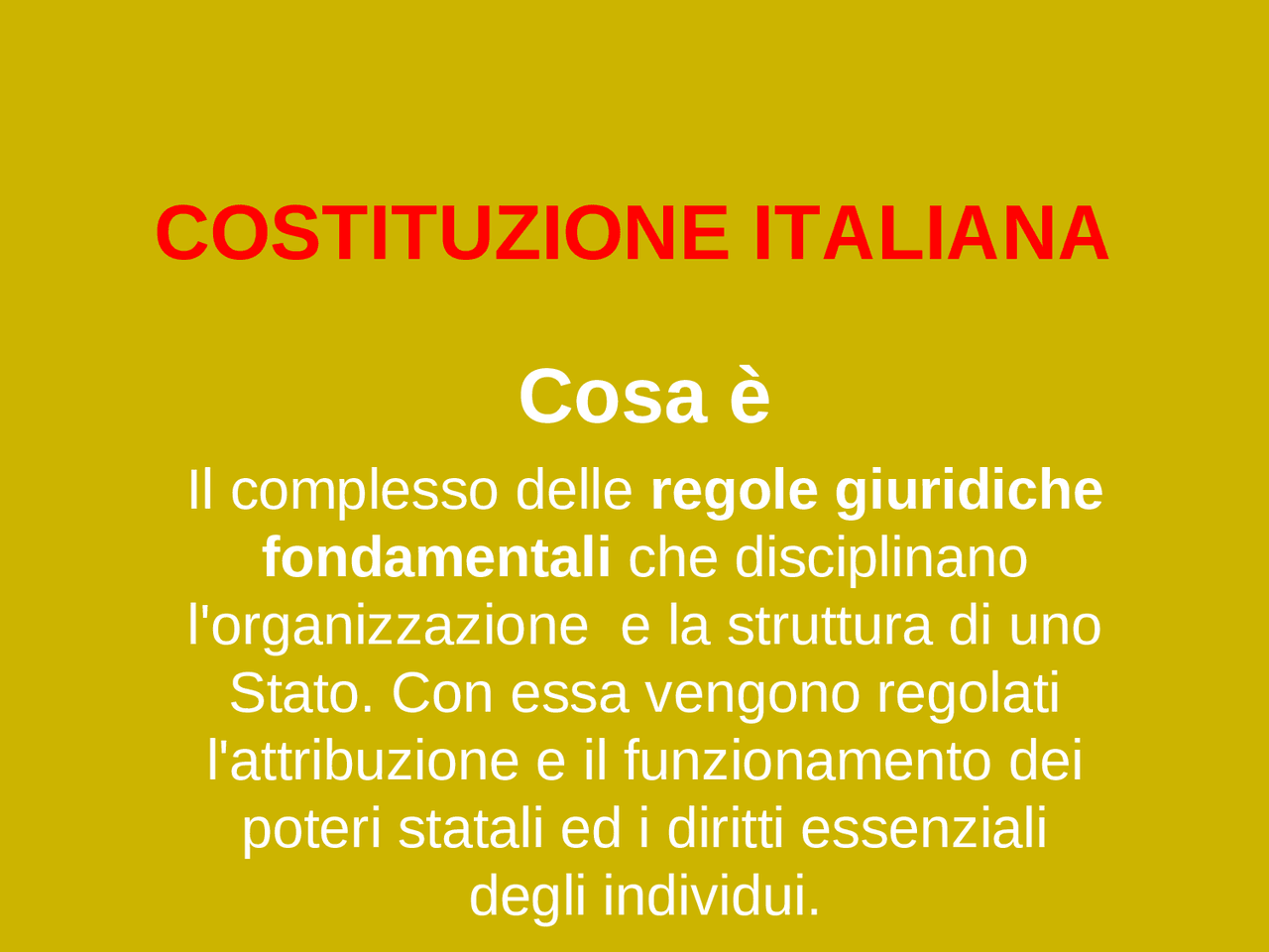 La Costituzione della REPUBBLICA ITALIANA - Docsity