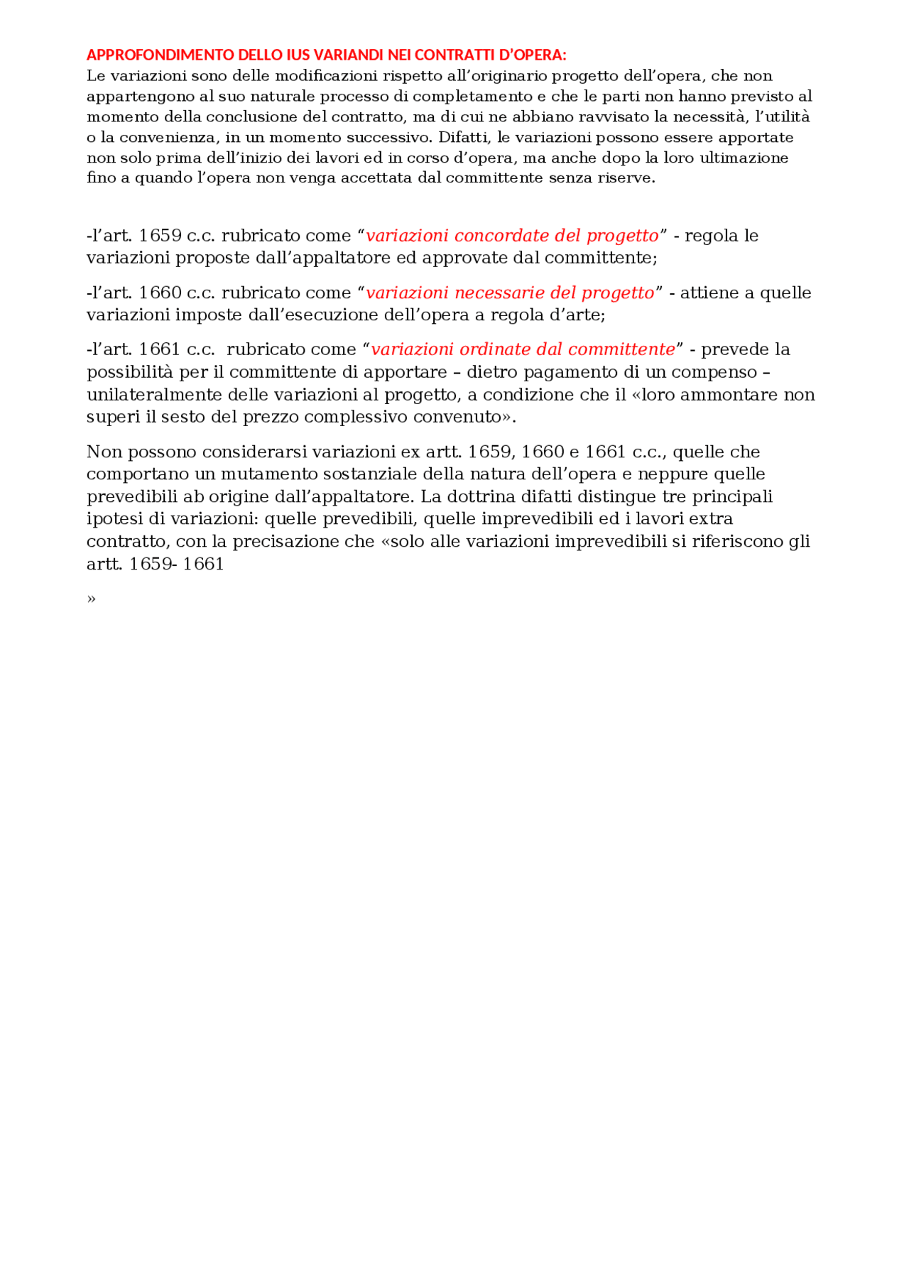 ANALISI DELLO IUS VARIANDI Docsity