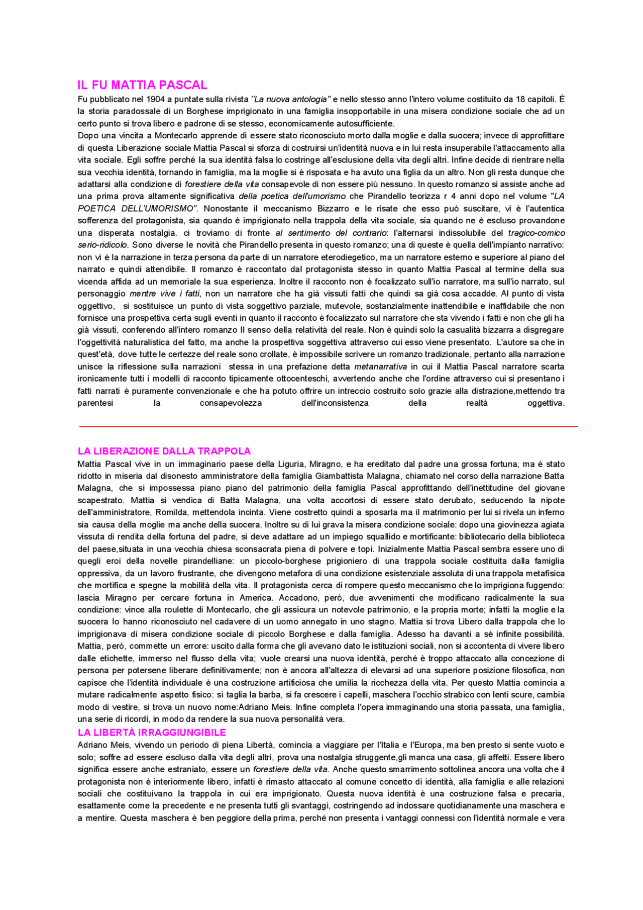 il fu pascal di pirandello