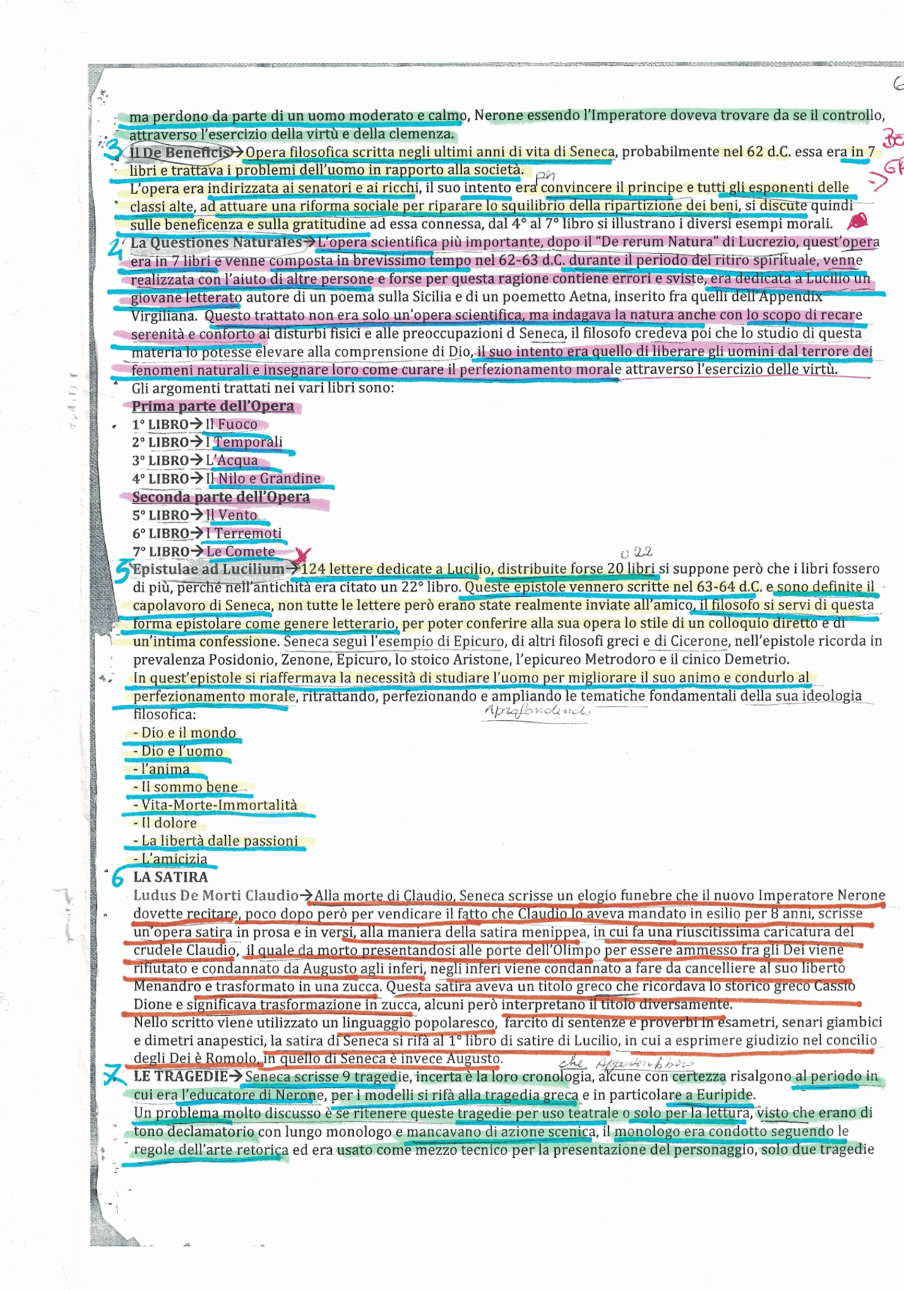 Seneca 3 letteratura latina libri | Notes de Letteratura latina | Docsity