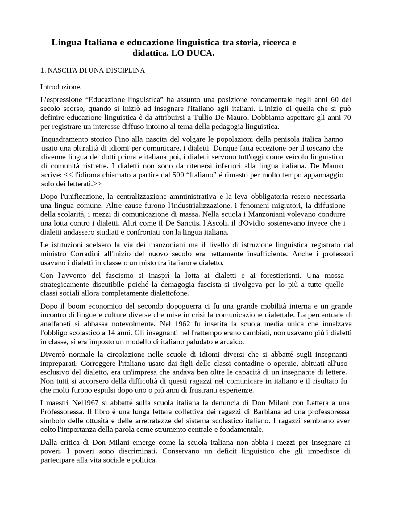 Lingua italiana ed educazione linguistica tra storia, ricerca ...