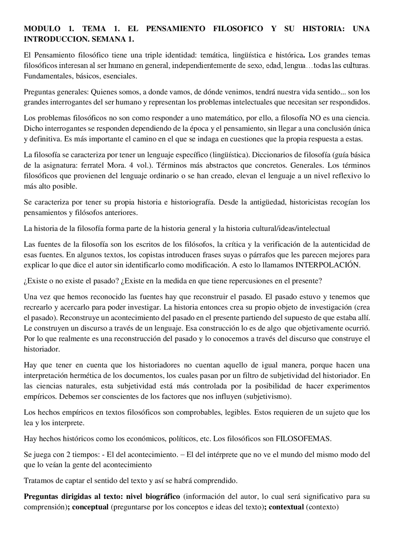 Apuntes Historia Del Pensamiento Docsity