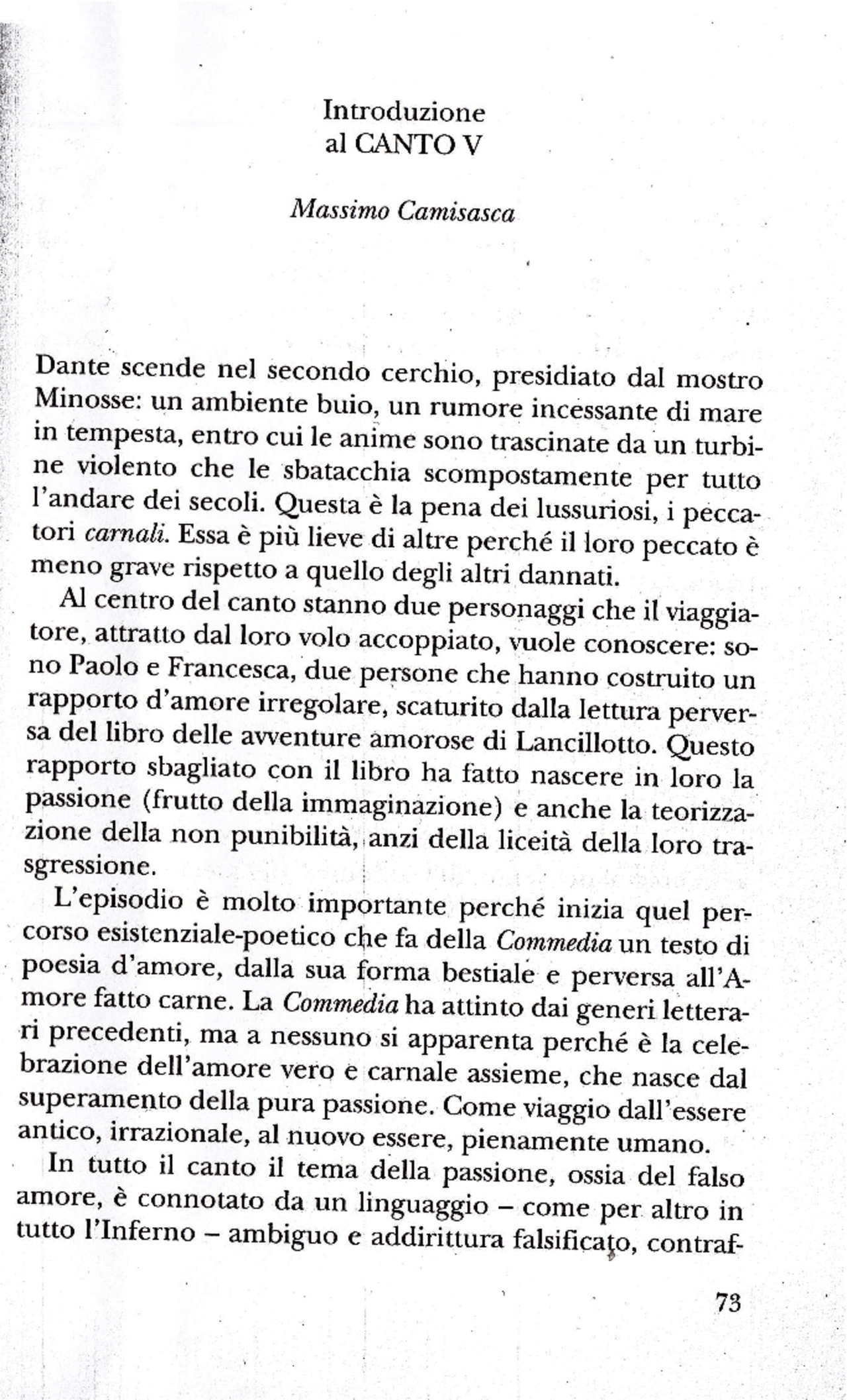 Quinto canto dell'inferno Appunti di Lingue e letterature classiche Docsity