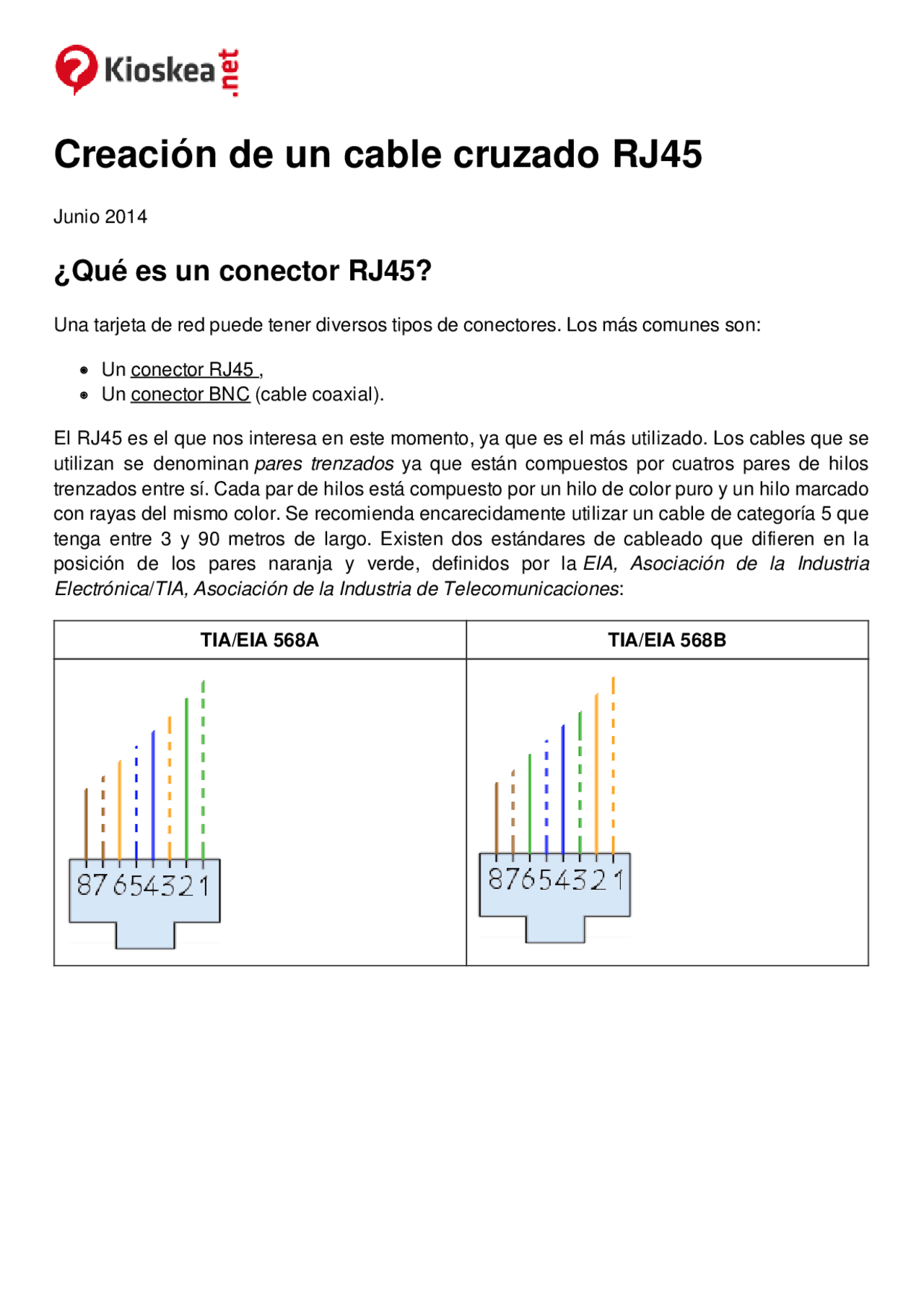 Montaje cable cruzado RJ45 | Guías, Proyectos, Investigaciones de ...