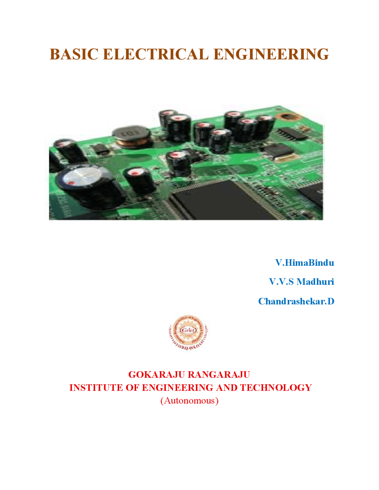 Basic Electrical Engineering Smole Project.pdf BASIC ELECTRICAL ENGINEERING - Docsity