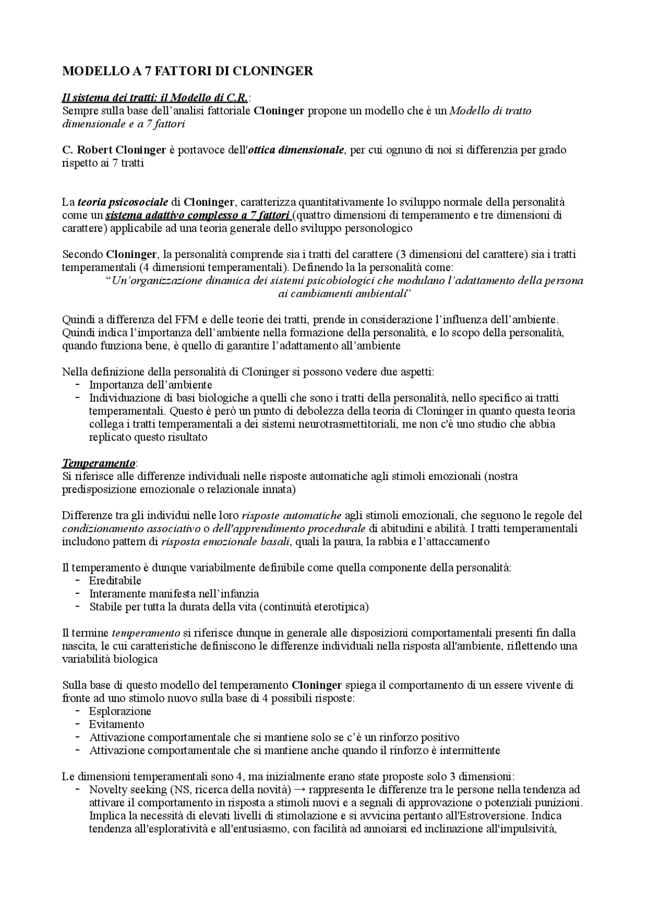 Lezione Teorie Della Personalita Adattiva E Disattiva Docsity