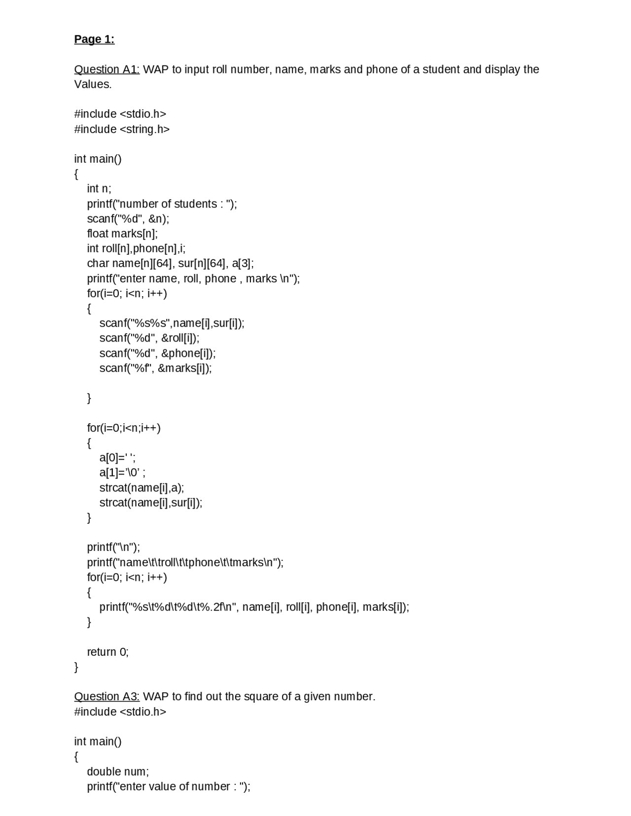 C programming : Problems and Solutions - Docsity