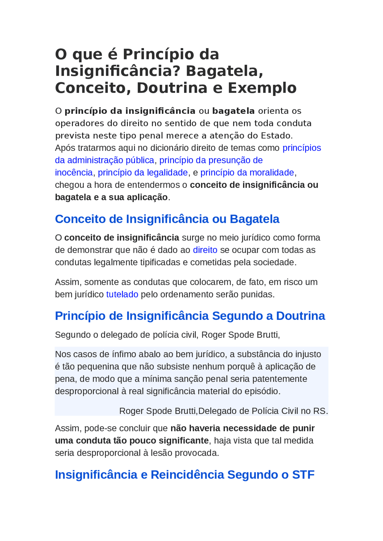 Insignificantia O QUE É PRINCIPIO DA INSIGNIFICANCIA - Docsity