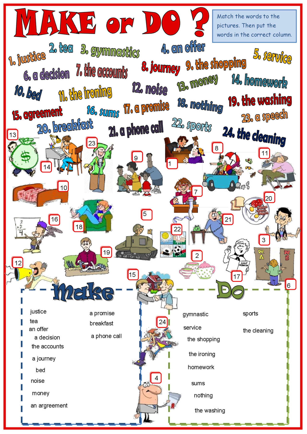 Make and do collocations - Docsity