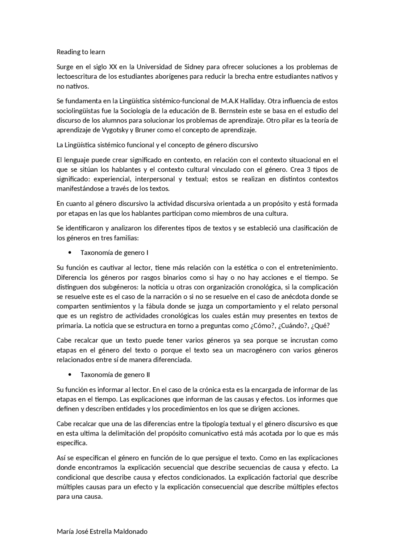 Metodología Reading to learn Docsity