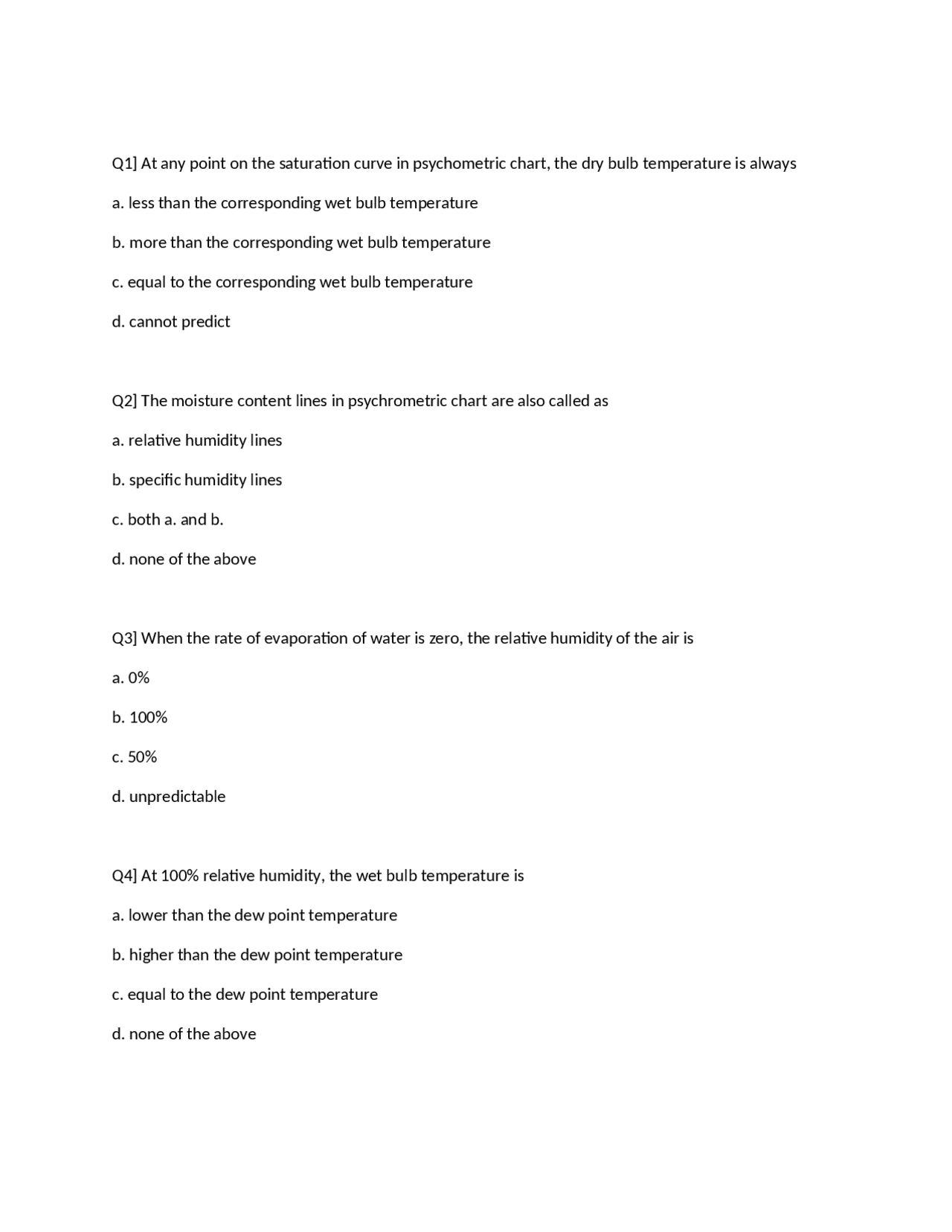 Refrigeration and Air conditioning MCQ Docsity