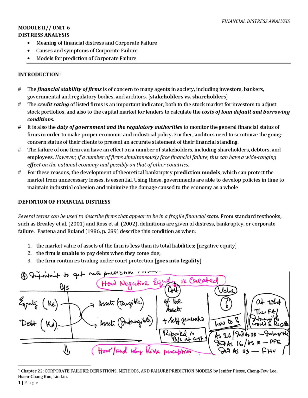 Financial Distress Analysis - Docsity