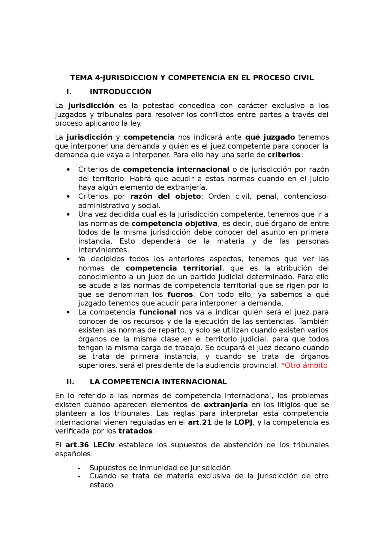 Jurisdicción y competencia en el proceso civil | Apuntes de Derecho ...